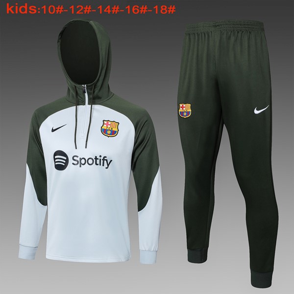 Ninos Sudadera Con Capucha Barcelona 2024 Gris Verde 2